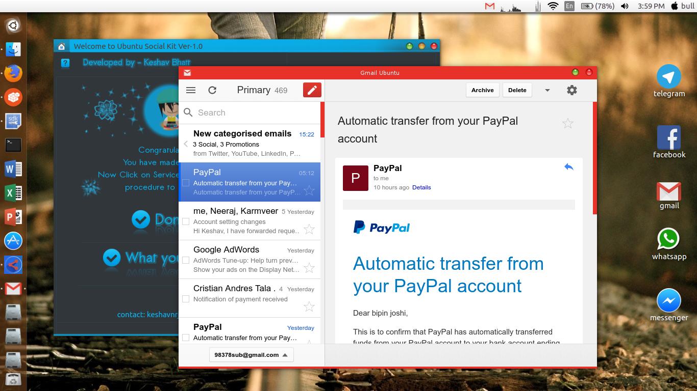 gmail ubuntu desktop app