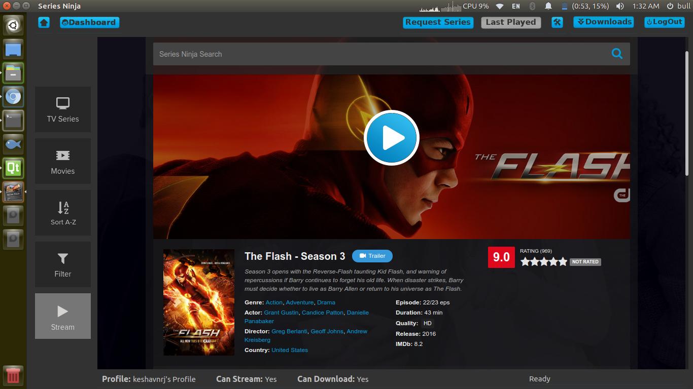Screenshot Series Ninja Linux Alternative to Netflix